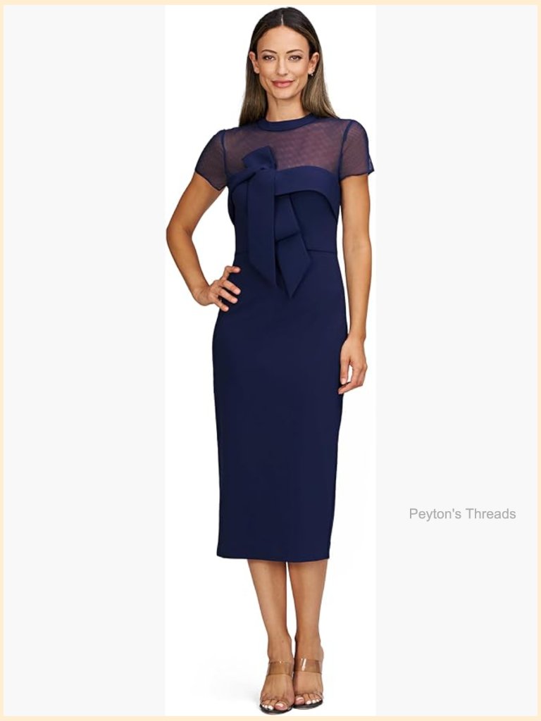 Mock Neck Bodycon Midi Dress With Zipper Closure, Breathable Lining